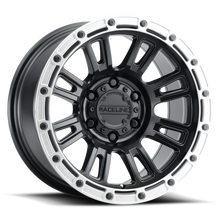 Charger l'image dans la galerie, 956BS-89088+18 - Raceline 956BS COMPASS 18X9 8X180 18mm Satin Black W Silver Ring - Raceline Wheels Canada