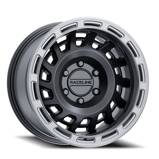 957BS-78551-00 - Raceline Halo 957BS 17X8.5 5X150 0mm Satin Black Silver Ring - Raceline Wheels Canada
