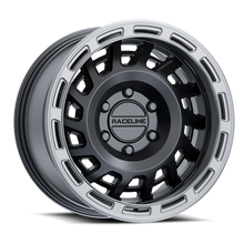 Load image into Gallery viewer, 957BS-78562-00 - Raceline 957BS HALO 17X8.5 6X120 0mm Satin Black W Silver Ring - Raceline Wheels Canada
