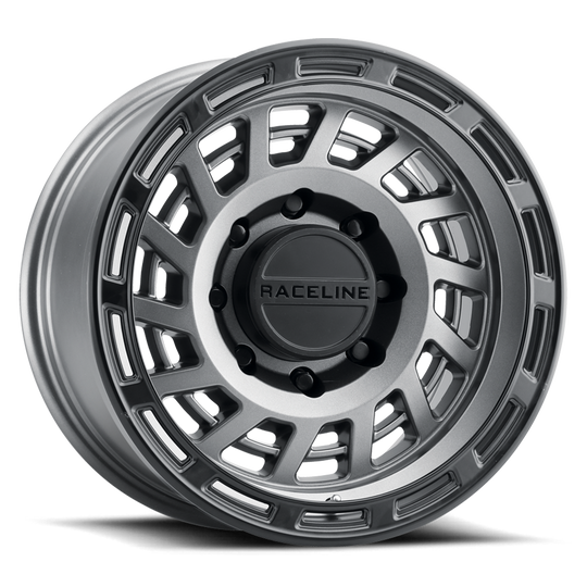 957GB-79088-12 - Raceline 957GB HALO 17X9 8X180 -12mm Satin Gunmetal W Black Ring - Raceline Wheels Canada