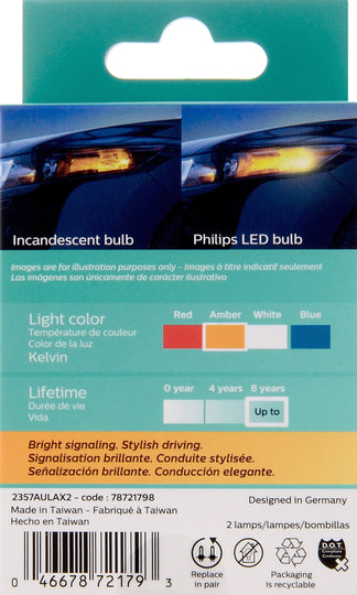 2357ALED Philips Ultinon LED 2357ALED - Ultinon LED - Amber Philips Bulbs