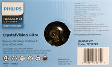 Load image into Gallery viewer, H4666CVC1 Philips CrystalVision ultra Sealed Beam H4666 - CrystalVision Ultra - Single Commercial Pack Philips Bulbs