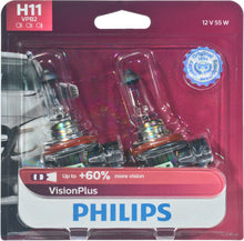 Load image into Gallery viewer, H11VPB2 Philips VisionPlus Headlight H11 - VisionPlus - Twin Blister Pack Philips Bulbs