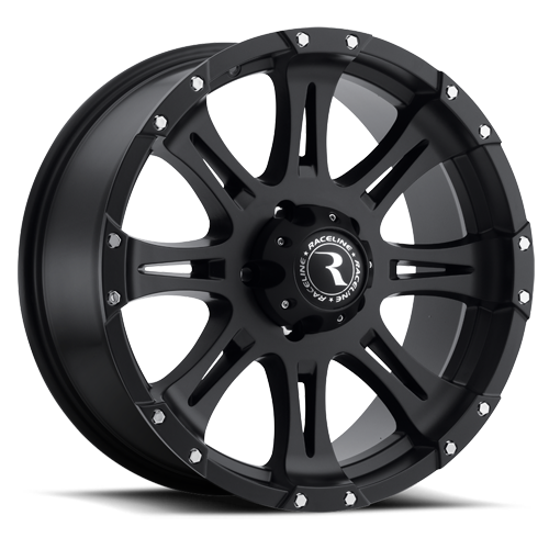 981-68055 - Raceline Raptor 981 16X8 5X139.7 0mm Matte Black - Raceline Wheels Canada