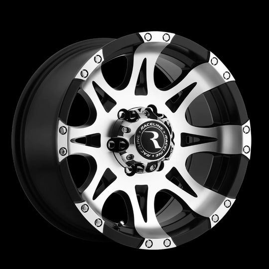 982-79081 - Raceline Raptor 982 17X9 8X170 -12mm Machined Face Black - Raceline Wheels Canada