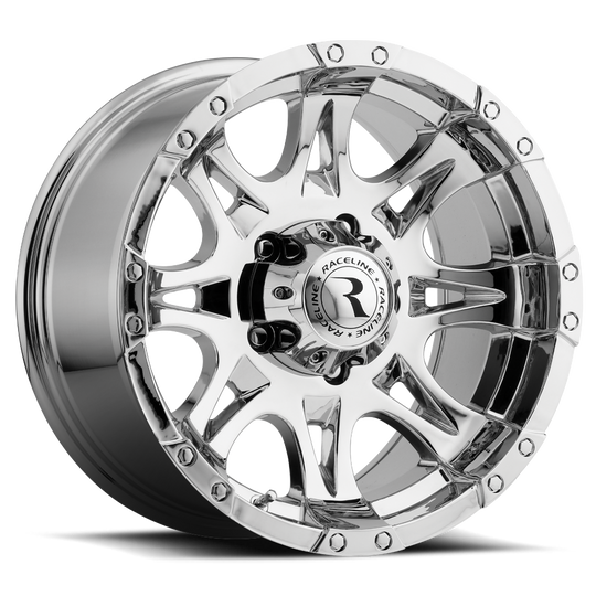 983-68060 - Raceline 983 RAPTOR 16X8 6X139.7 0mm Chrome - Raceline Wheels Canada