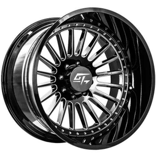 GT9224127443 - GT Offroad Strike 24X12 8X180 ET -44MM Gloss Black Milled - GT Offroad Wheels Canada