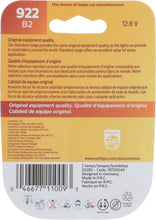 Load image into Gallery viewer, 922B2 Philips Standard Miniature 922 - Standard - Twin Blister Pack Philips Bulbs