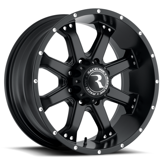991B-29081-12 - Raceline 991B ASSAULT 20X9 8X170 -12mm Satin Black - Raceline Wheels Canada