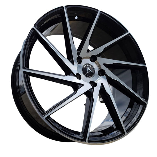 B111-2010-16-113 - Armed Street 9MM 20X10 5X114.3 ET 40mm Gloss Black Machined - Armed Street Wheels Canada