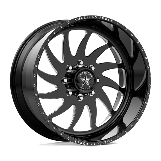 AFTCH31F25-5-21 - American Force AFW Spirit 20X9 8X170 0mm Gloss Black Mill-Mach - American Force Wheels Canada