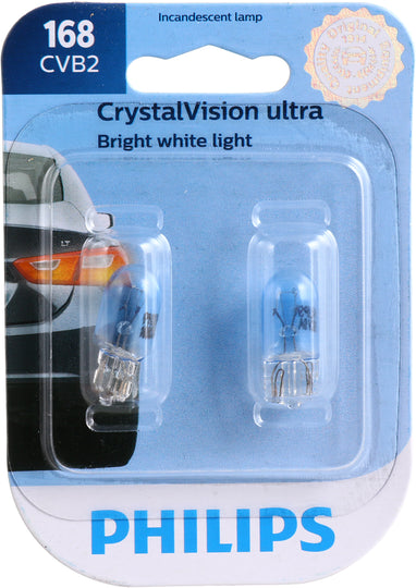 168CVB2 Philips CrystalVision ultra miniature 168 - CrystalVision Ultra - Twin Blister Pack Philips Bulbs