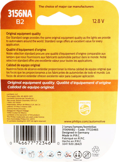 3156NAB2 Philips Standard Minature 3156NA - Standard - Twin Blister Pack Philips Bulbs