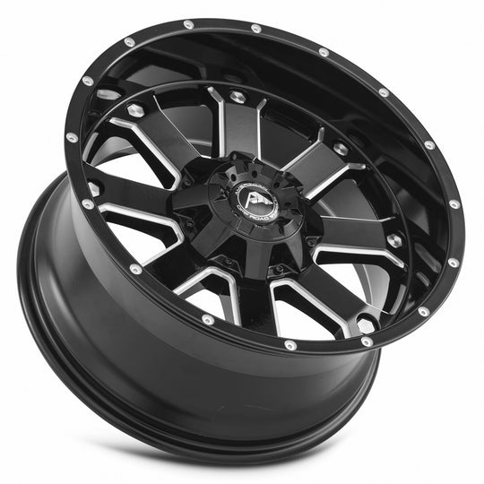 A10820A0xxx-24BMI-539 - American Off-Road A108 20X10 5X139.7 -24MM Black Milled Spoke - American Off-Road Wheels Canada