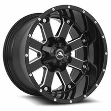 Load image into Gallery viewer, A10820A2xxx-44BMI-639 - American Off-Road A108 20X12 6X139.7 -44MM Black Milled Spoke - American Off-Road Wheels Canada
