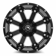 Load image into Gallery viewer, A10820A2xxx-44BMI-627 - American Off-Road A108 20X12 6X127 -44MM Black Milled Spoke - American Off-Road Wheels Canada