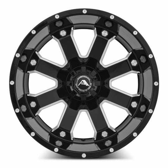 A10820A2xxx-44BMI - American Off-Road A108 20X12 BLANK -44MM Black Milled Spoke - American Off-Road Wheels Canada