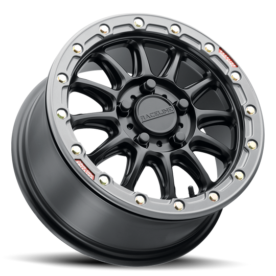 A14BG-57012+53 - Raceline A14BG Alpha 15X7 5X114.3 53mm Black/Gunmetal - Raceline Wheels Canada