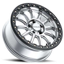 Load image into Gallery viewer, A14SB-77037+40 - Raceline A14SB Alpha 17X7 4X137 40mm Hyper Silver with Black Outer Ring - Raceline Wheels Canada