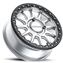 Charger l'image dans la galerie, A14SB-77056+40 - Raceline A14SB Alpha 17X7 4X156 40mm Hyper Silver with Black Outer Ring - Raceline Wheels Canada