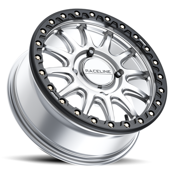 A14SB-77056+40 - Raceline A14SB Alpha 17X7 4X156 40mm Hyper Silver with Black Outer Ring - Raceline Wheels Canada