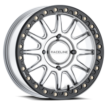 Load image into Gallery viewer, A14SB-77037+25 - Raceline A14SB Alpha 17X7 4X137 25mm Hyper Silver with Black Outer Ring - Raceline Wheels Canada