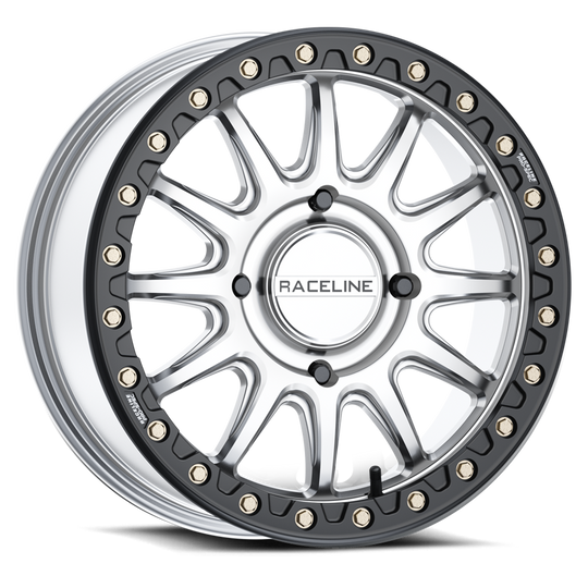 A14SB-77037+25 - Raceline A14SB Alpha 17X7 4X137 25mm Hyper Silver with Black Outer Ring - Raceline Wheels Canada