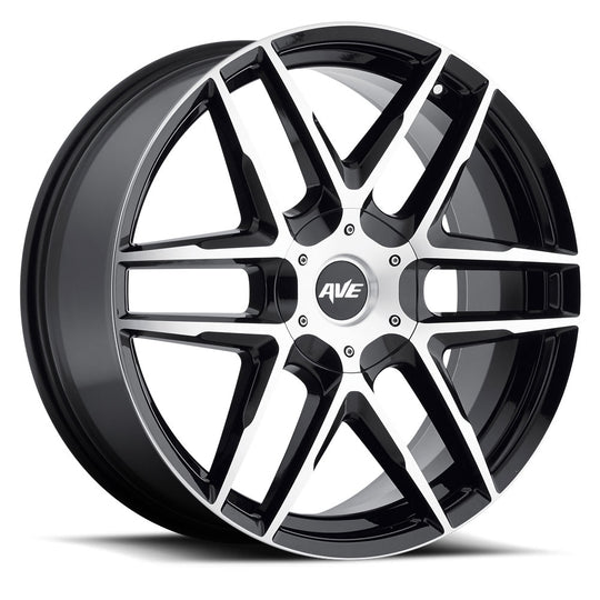 A613-2290003218B - MKW A613 22X9 5x115 / 5x120 18mm Gloss Black Machined - MKW Wheels Canada