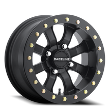 Load image into Gallery viewer, A71B-47011-61 - Raceline Black Mamba Beadlock UTV A71B 14X7 4X110 30mm Satin Black - Raceline Wheels Canada