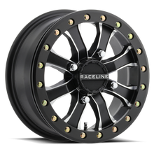 Charger l'image dans la galerie, A71MB-56056-51 - Raceline A71MB Mamba 15X6 4X156 40mm Satin Black Machined Face - Raceline Wheels Canada