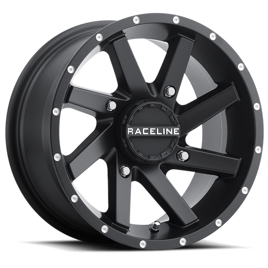 A82B-47011-52 - Raceline A82B Twist 14X7 4X110 10mm Black Machined Face - Raceline Wheels Canada