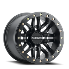 Load image into Gallery viewer, A91B-47037-52 - Raceline Ryno Beadlock UTV A91B 14X7 4X137 10mm Machined Face Satin Black - Raceline Wheels Canada