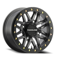 Load image into Gallery viewer, A91G-47037-52 - Raceline Ryno Beadlock UTV A91G 14X7 4X137 10mm Matte Dark Gunmetal Grey - Raceline Wheels Canada