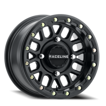 Charger l'image dans la galerie, A93B-47037+38 - Raceline Podium Beadlock UTV A93B 14X7 4X137 38mm Satin Black - Raceline Wheels Canada