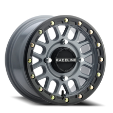Charger l'image dans la galerie, A93SG-47011+10 - Raceline Podium Beadlock UTV A93SG 14X7 4X110 10mm Stealth Grey - Raceline Wheels Canada