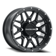 Load image into Gallery viewer, A94B-47011+10 - Raceline Krank Simulated Beadlock UTV A94B 14X7 4X110 10mm Satin Black - Raceline Wheels Canada