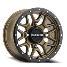 Load image into Gallery viewer, A94BZ-47037+38 - Raceline Krank Simulated Beadlock UTV A94BZ 14X7 4X137 38mm Satin Bronze - Raceline Wheels Canada