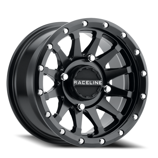 A95B-47056+10 - Raceline Trophy Simulated Beadlock UTV A95B 14X7 4X156 10mm Satin Black - Raceline Wheels Canada