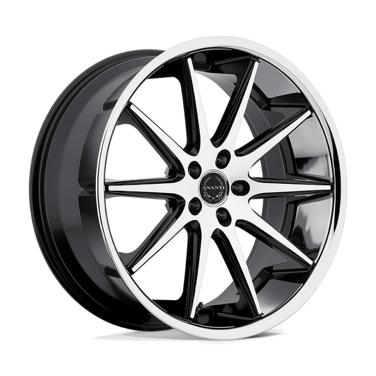 ABL4-20851240MS - Asanti ABL-4 Capella 20X8.5 5X114.3  40mm Machined Face Ss Lip - Asanti Wheels Canada