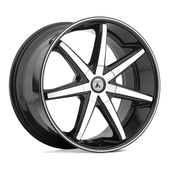 ABL9-20105038MB - Asanti Black ABL-9 20X10 5X127 38mm Machined Face With Black Lip - Asanti Black Wheels Canada