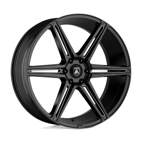 ABL25-22106230BK - Asanti ABL-25 Alpha 22X10 6X139.7  30mm Gloss Black Milled - Asanti Wheels Canada
