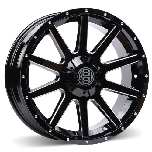 AFD2065RBMF - RSSW Rambler 20X8.5 6X135 ET 20MM Bore 87.1MM Black and Machined Face - RSSW Wheels Canada