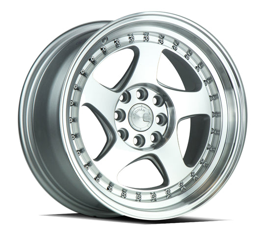 AH0115804100114320SMF - Aodhan AH01 15X8 4X114.3 / 4X100 ET 20mm Silver with Machined Face - Aodhan Wheels Canada