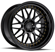Charger l'image dans la galerie, AH021995512035GB - Aodhan AH02 19X9.5 5X120 ET 35mm Gloss Black With Gold Rivet - Aodhan Wheels Canada
