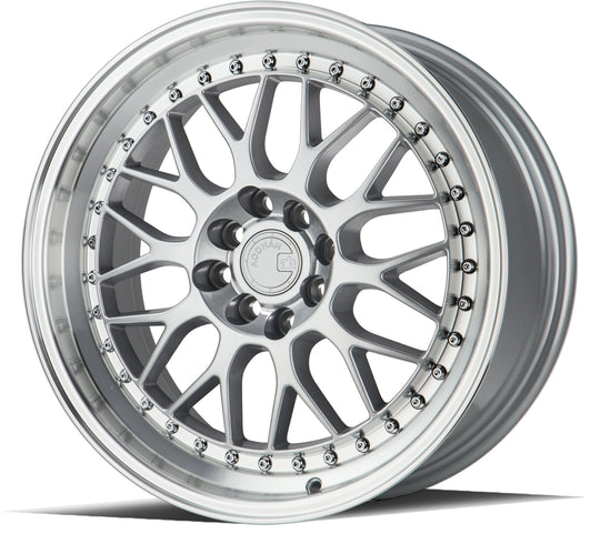 AH0217804100114335SML - Aodhan AH02 17X8 4X114.3 / 4X100 ET 35mm Silver with Machined Lip - Aodhan Wheels Canada