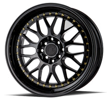 Load image into Gallery viewer, AH021780410011435GB - Aodhan AH02 17X8 4X100 / 4X114.3 ET 35mm Gloss Black ( Gold Rivet) - Aodhan Wheels Canada