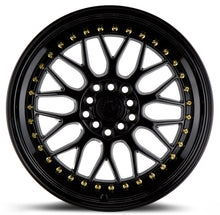 Charger l'image dans la galerie, AH021780510011435GB - Aodhan AH02 17X8 5X100 / 5X114.3 ET 35mm Gloss Black ( Gold Rivet) - Aodhan Wheels Canada