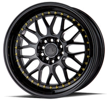 Charger l'image dans la galerie, AH021780510011435GB - Aodhan AH02 17X8 5X100 / 5X114.3 ET 35mm Gloss Black ( Gold Rivet) - Aodhan Wheels Canada