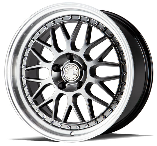 AH02188551003HB - Aodhan AH02 18X8.5 5X100 ET 35mm Hyper Black with Machined Lip - Aodhan Wheels Canada