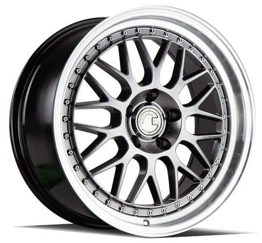 AH02188551003HB - Aodhan AH02 18X8.5 5X100 ET 35mm Hyper Black with Machined Lip - Aodhan Wheels Canada